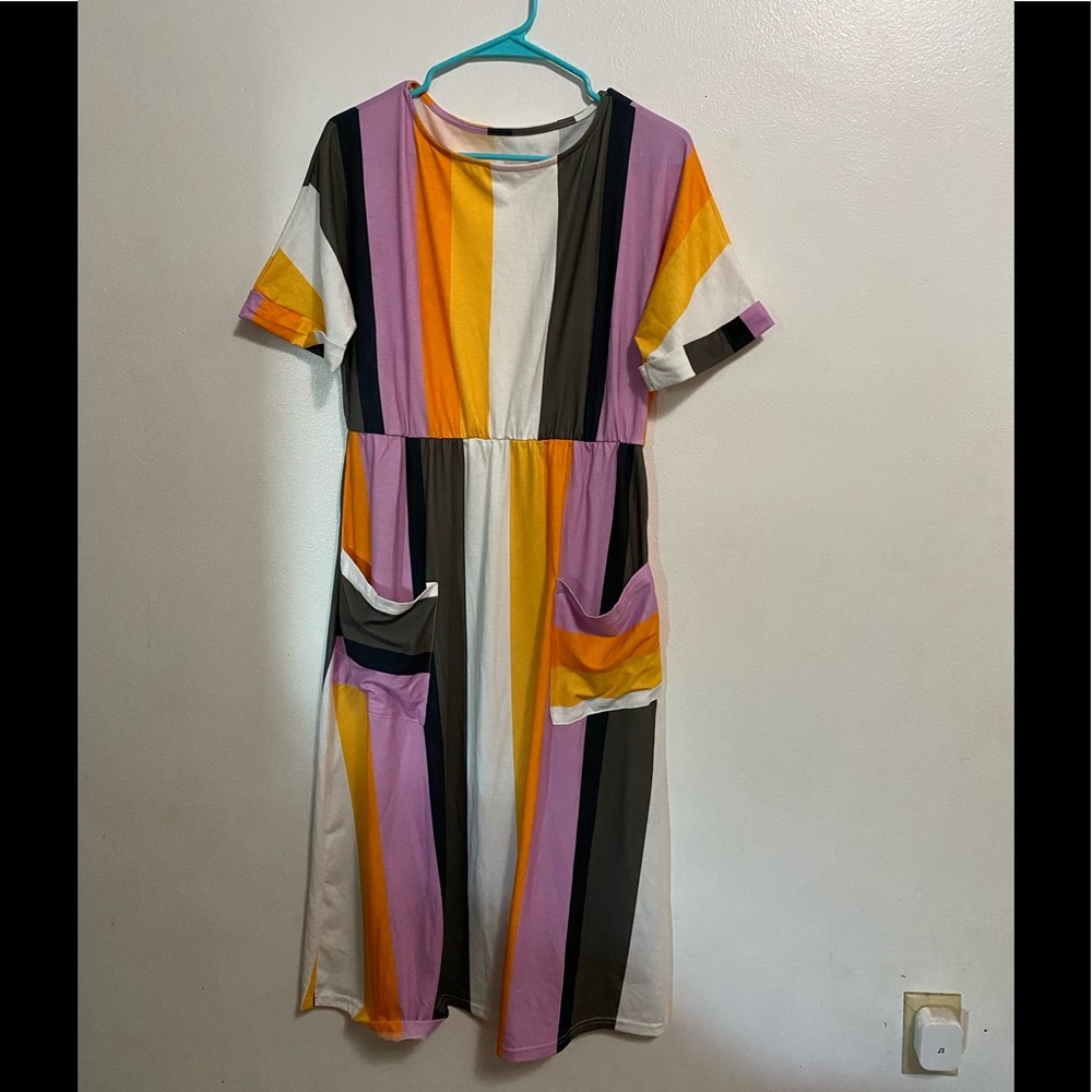 Color striped dress